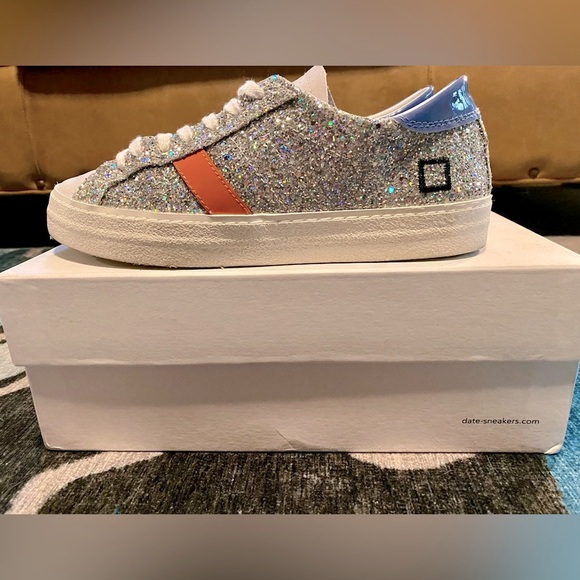 EUC Anthropologie D.A.T.E. Hill Low Sneakers in Silver Glitter. 38 EU, 7 US - Picture 2 of 12